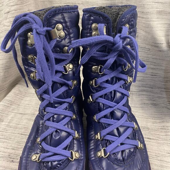 The North Face Thermoball 8" Lace Boots Purple Quilted Size 7 Winter Snow Cozy - Picture 4 of 11